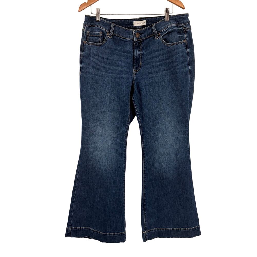 Lane Bryant MidRise Flare Jeans Sz 16S Flare Flex Magic Waist Boho Y2K